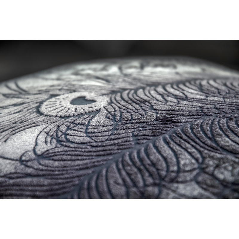 Peacock Feather Square Velvet Pillow Cover & Insert, Square 22", Denim