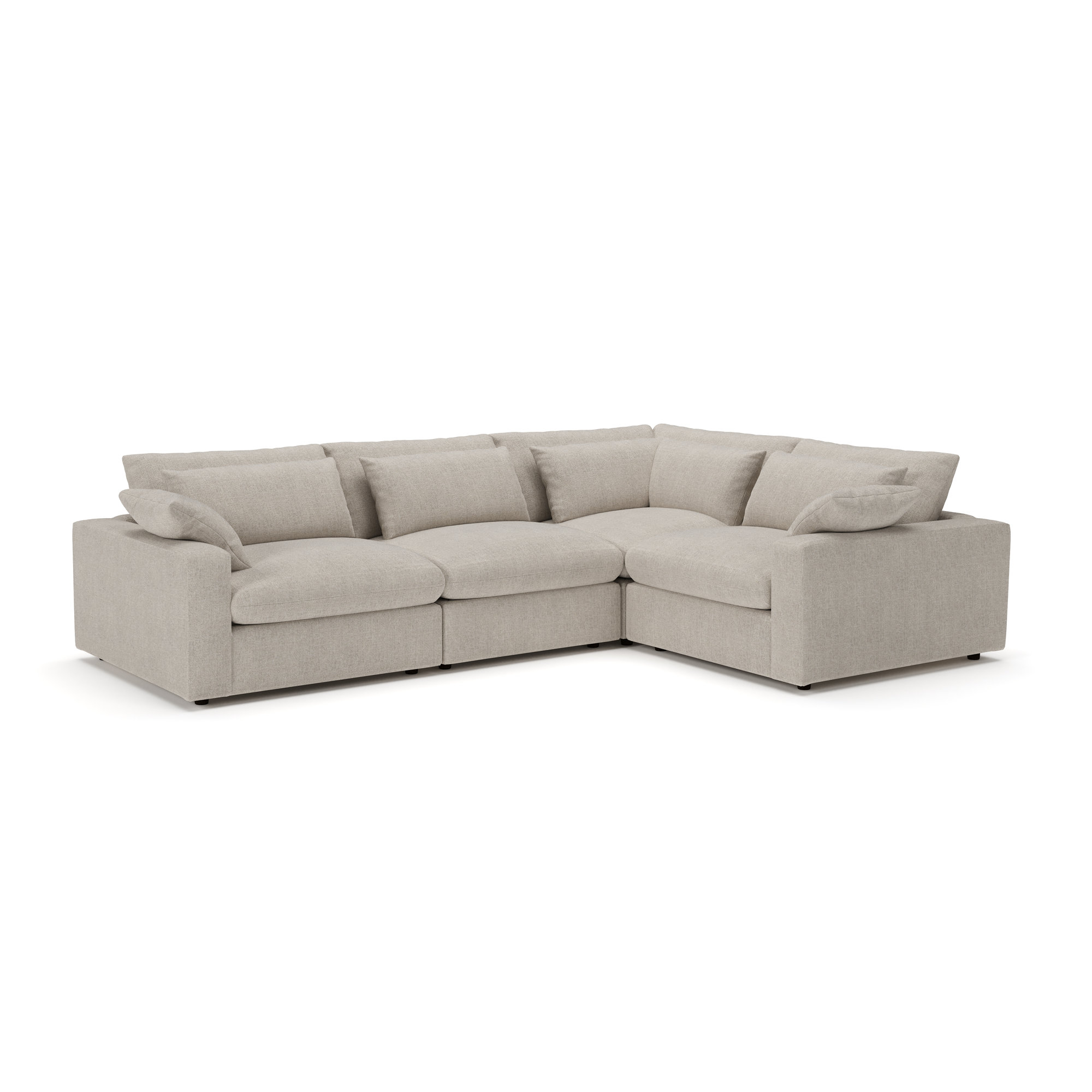 Remy 4-Piece Modular Sectional, Monique Twine Textured Chenille