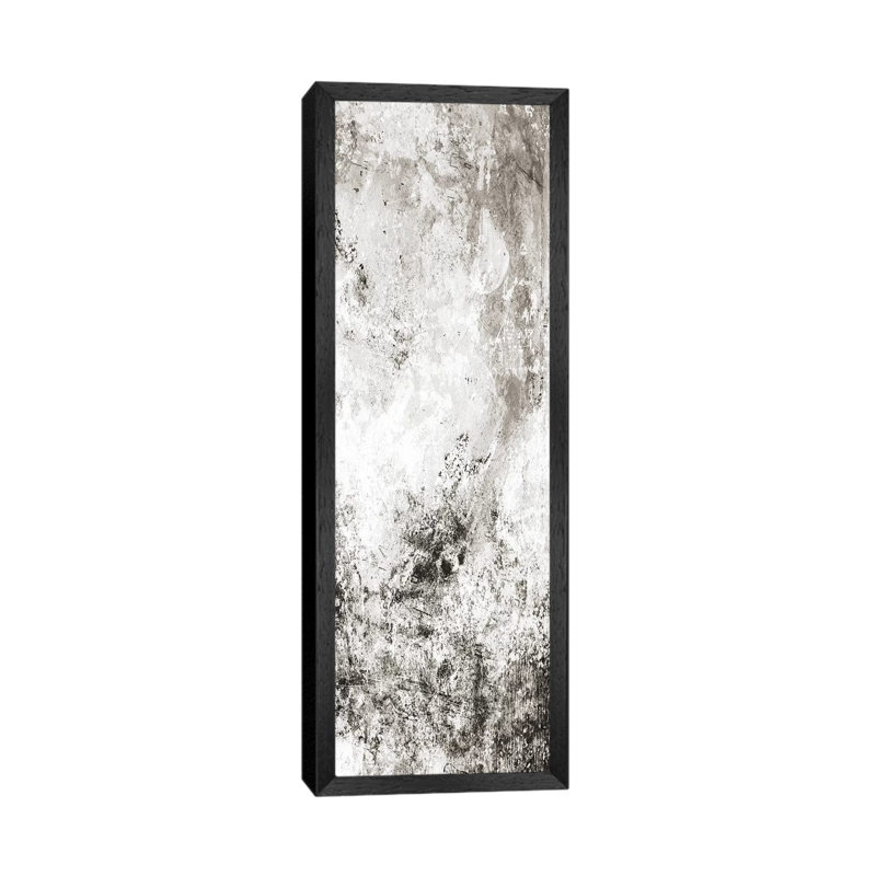 Chaotic Calm Two Neutral by Mlli Villa - Panoramic Print on Canvas, Black Floater Framed, 91.44cm H x 30.48cm W x 3.81cm D