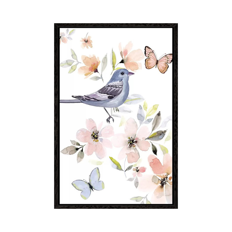Resting Garden 1 Piece Painting on Canvas, 66.04cm H x 45.72cm W x 3.81cm D, Black Floater Framed