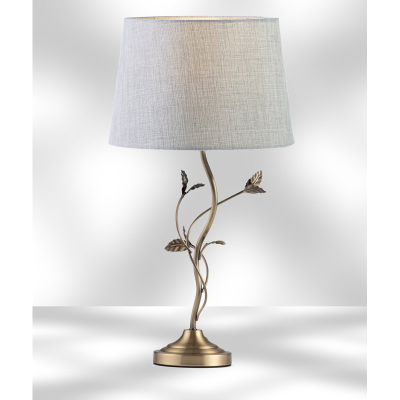 Antique Metal Leaf 59cm Table Lamp, Grey