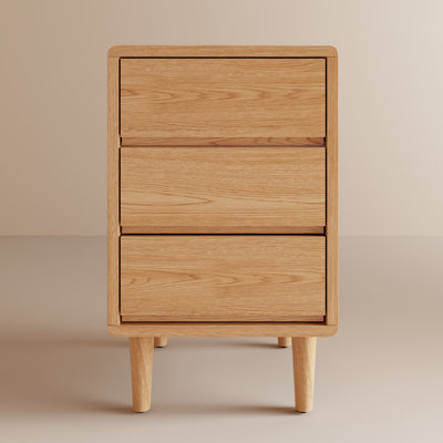 Aevah Solid Wood Mid-Century Modern Nightstand
