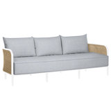 Havana 86" Wide Outdoor Wicker Patio Sofa with Cushions