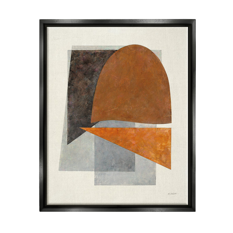 «Mute Geometric Abstraction», reproduction sur toile flottante, Cadre flottant noir de jais, H 21 po x l 17 po x P 1,7 po
