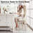Swivel Counter Height Bar Stools Set Of 2, 25.4''H Upholstered Barstools With Backs, Modern Bar Stool Chairs For Kitchen Island, Wood Legs, Fabric, Stools Counter Chair-754635007-754635004