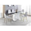 Ransart Modern Luxury Glass & Metal Dining Table Set With 6 Luxury Faux Leather Dining Chairs-1770527695