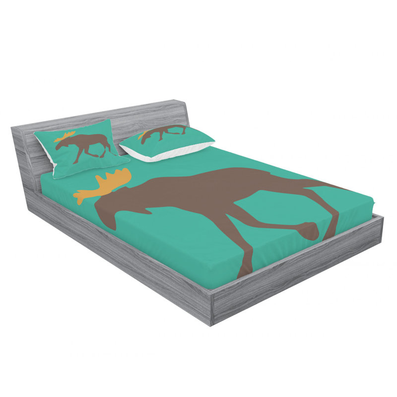 Ensemble de draps Moose Moose with Antler, Ensemble de draps pour lit double avec 2 taies d'o