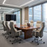 Ensemble de 3 chaises de bureau en cuir