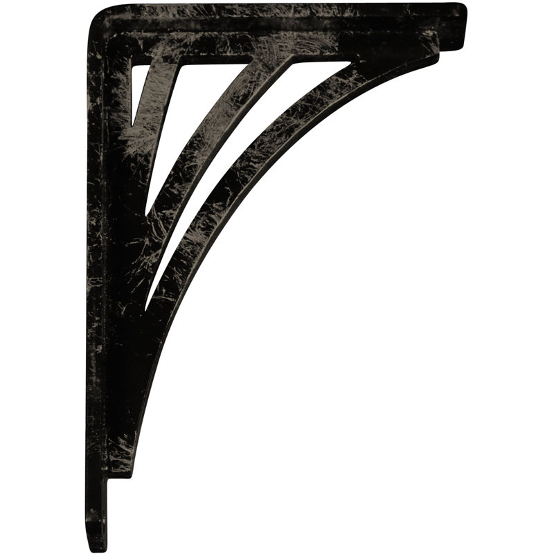 1 1/2"W x 5 1/2"D x 8"H Nevio Wrought Iron Bracket, (Single center brace), Antiqued Pale Gold, 8" H x 1.5" W x 5.5" D