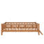 Structure de lit plateforme simple en bois avec garde-corps, lit en bois, noyer