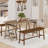 Reception Bench Solid Wood Backless Dining Bench 