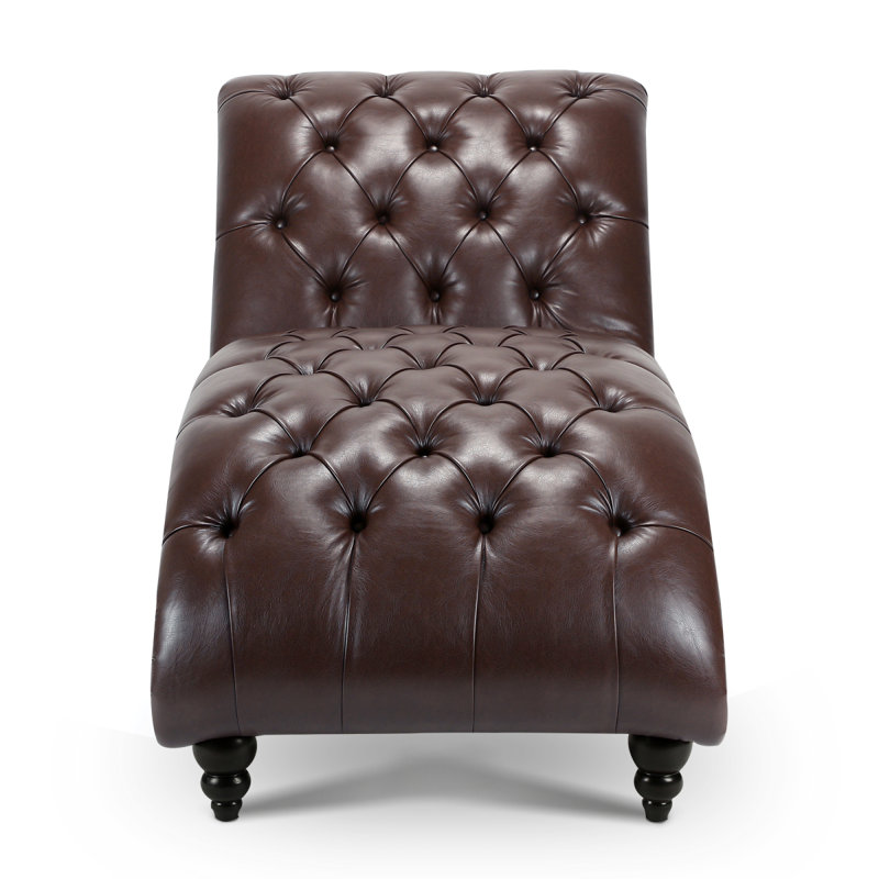 Chaise longue sans accoudoirs pour patio, Marron foncé