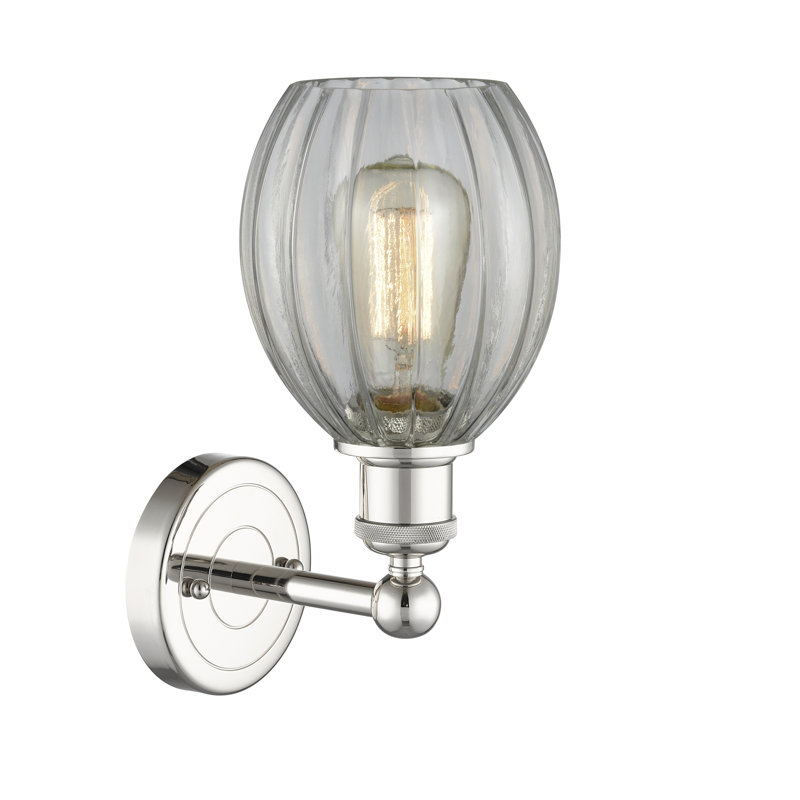 Casandria Armed Sconce, Clear, Polished Nickel