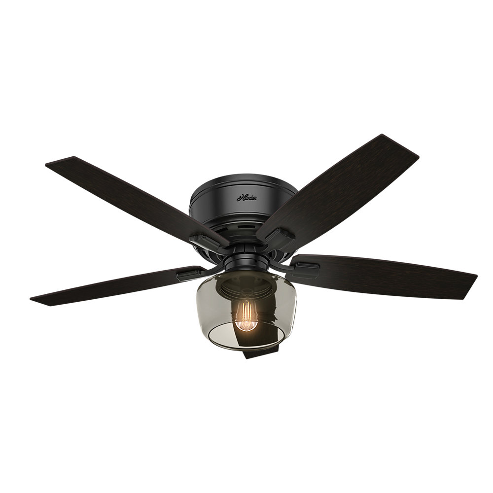 HSC Flush Mount Ceiling Fan With Light: Crystal Low Profile Ceiling Fans Lighting APP ＆ Remote Control - 6 Speeds Reversible Timer Modern Dimmable De 52 inch Flush Mount Ceiling Fan with LED Lights (Brushed Nickel