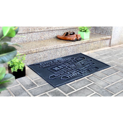 Coco en caoutchouc à signes de 30 po x 18 po tapis de porte extérieur antidérapant Scotti