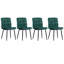 Barryton Set of 4 Contemporary Frosted Velvet Dining Chairs with Metal Legs-596246253