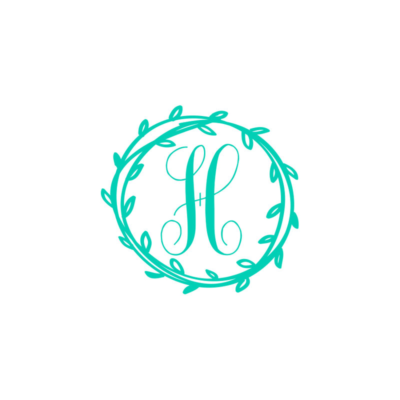 Décalcomanie murale monogramme initial Klar, Menthe, Oui