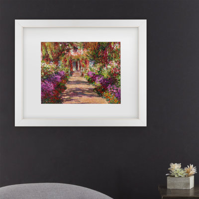" A Pathway in Monets Garden " by Claude Monet Painting