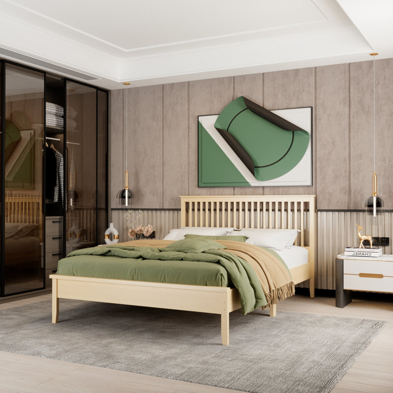 Lakehurst Upholstered Slat Bed, Full, Natural