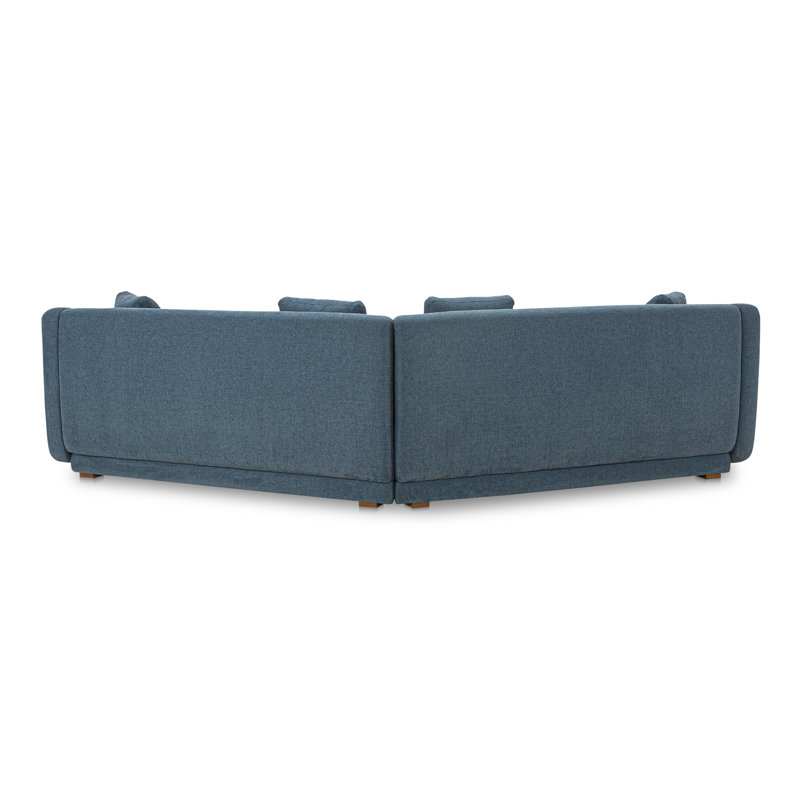 Fraser 2 Piece Modular Sofa Deep Blue, Blue Polyester