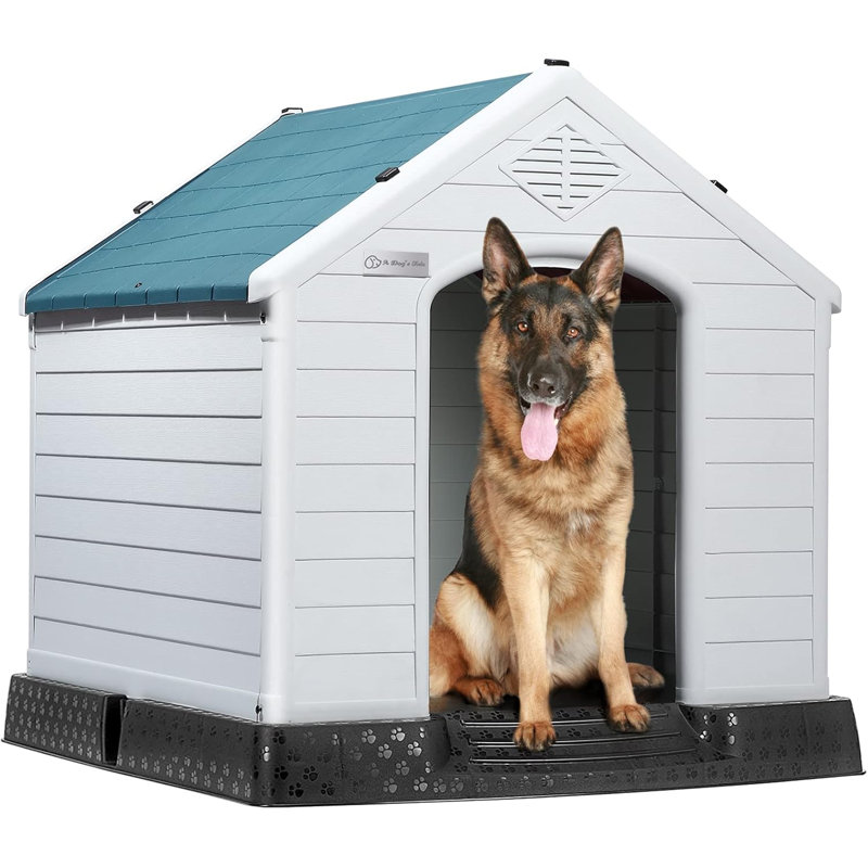 Niche pour chien en plastique Aunyae, Bleu, H 32 po x l 31 po x P 34 po