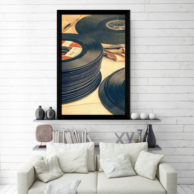 Old 45S par - photographie, Cadre noir, H 39,5 po x l 27,5 po x P 0,75 po