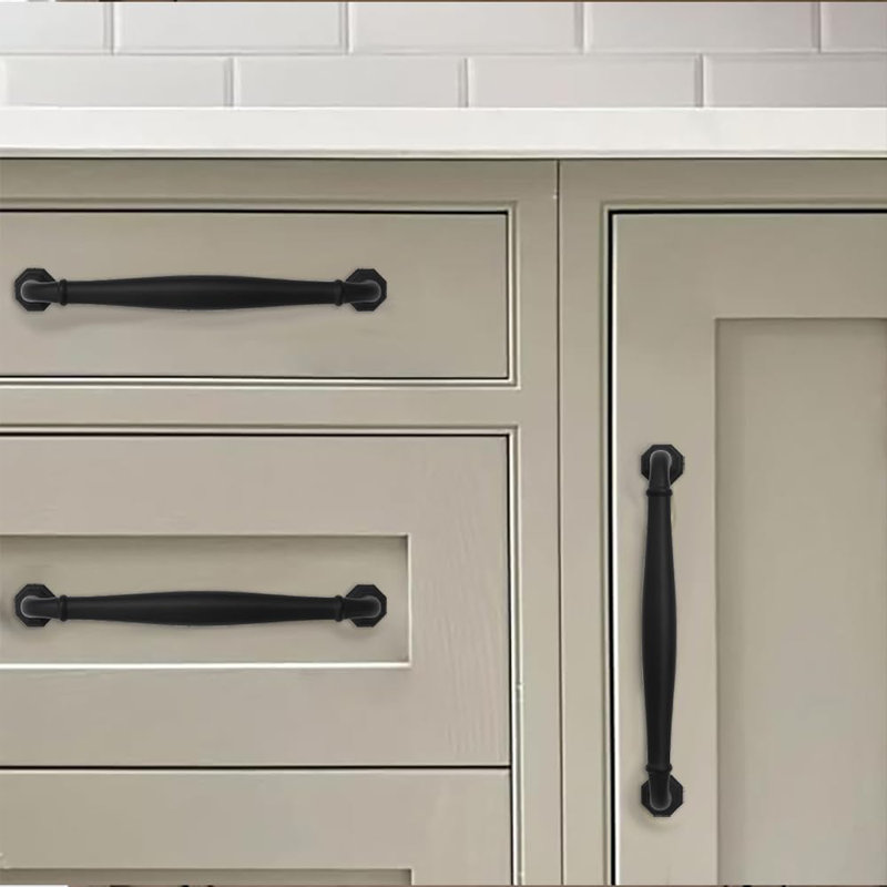 Paquet de 10 poignées d'armoire noires mates 5 po pour armoire de cuisine, Noir mat, 5 3/5"