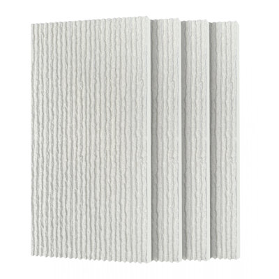 3D Faux Stone Wall Panels, 4 PCS PU Wainscoting Panel For Interior Wall Decor, Flame-Resistant & Lightweight & Waterproof, For TV Wall, Office, Living Room,47.24" × 23.62"(Flowing Stone)(White Marble)