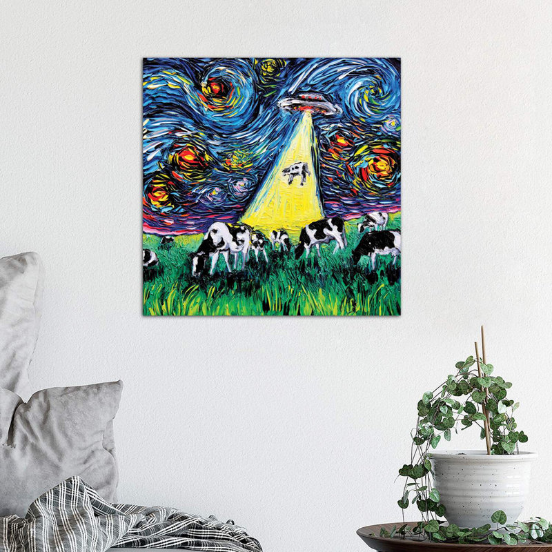 Van Gogh Was Never Abducted by Aja Trier - Wrapped Canvas Painting, 45.72 cm H x 45.72 cm W x 3.175 cm D