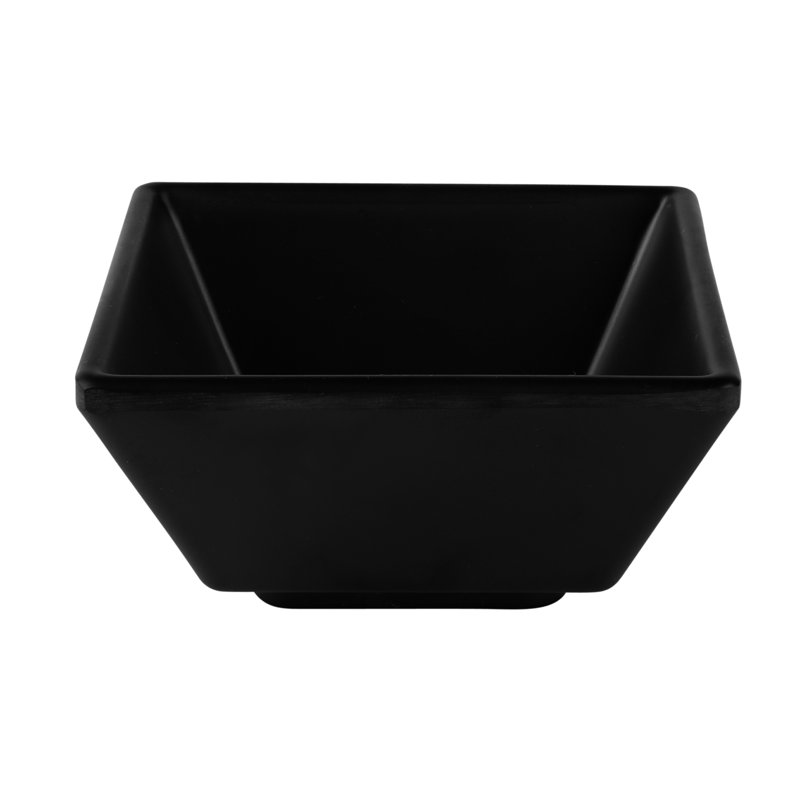 Elite Global Solutions Zen Square Melamine 6 Piece Ramekin / Soufflé Dish Bakeware Set, Black, 1.5" H x 3" W x 3" D