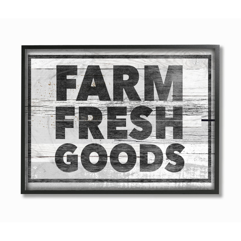 « farm fresh goods » par brandi fitzgerald, reproduction d’art textuel sur toile, H 16 po x l 20 po