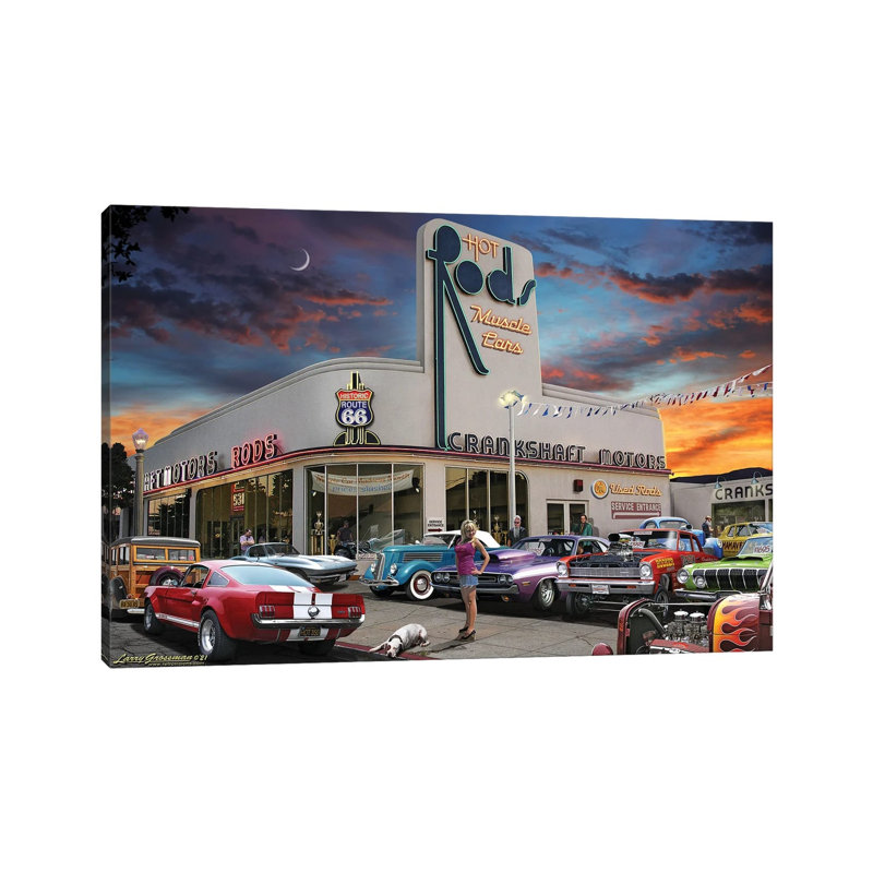 Muscle Car Motors by Larry Grossman - Wrapped Canvas Gallery-Wrapped Canvas Giclée, 45.72 cm H x 66.04 cm W