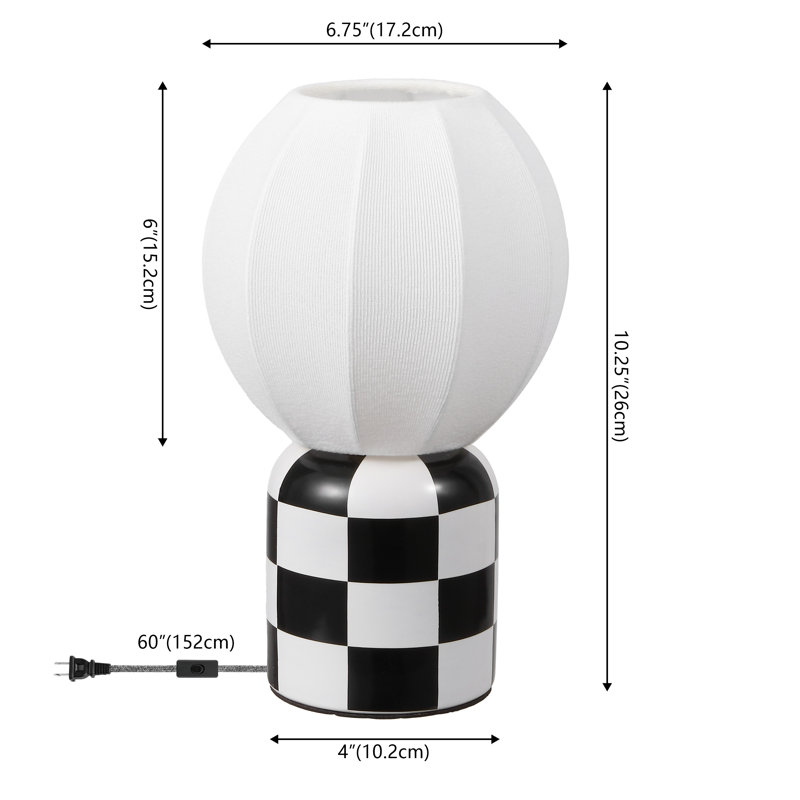 Mini lampe de table DEL Valarie, Noir / blanc