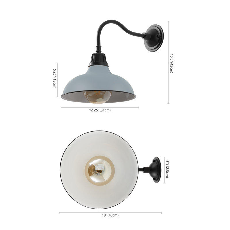 Manderfeld Iron Wall Light, Matte Silver Blue
