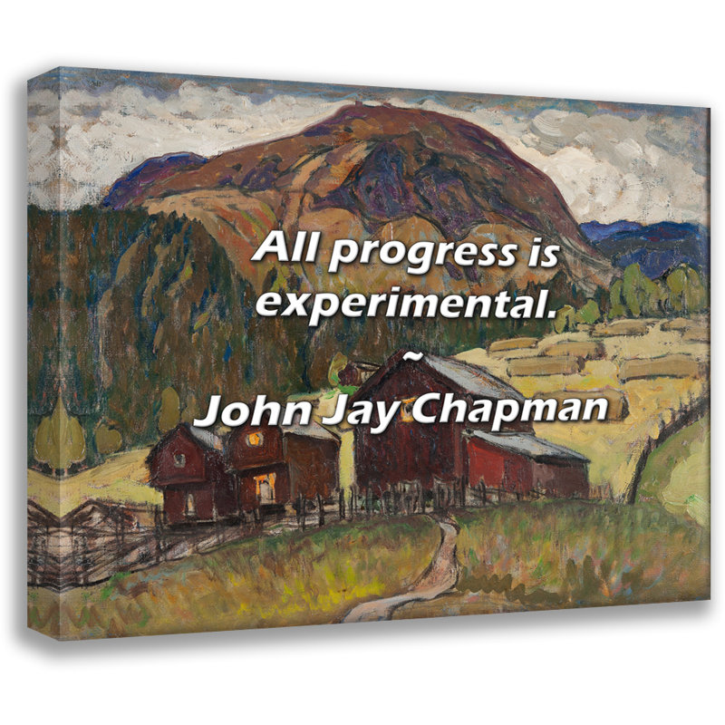Citation de John Jay Chapman: Tous les progrès sont expérimentaux., H 15 po x l 18 po