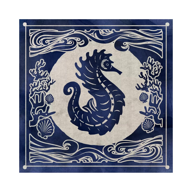 Ink Seahorse by Edward Selkirk - Wrapped Canvas Print, 66.04 cm H x 66.04 cm W x 1.91 cm D