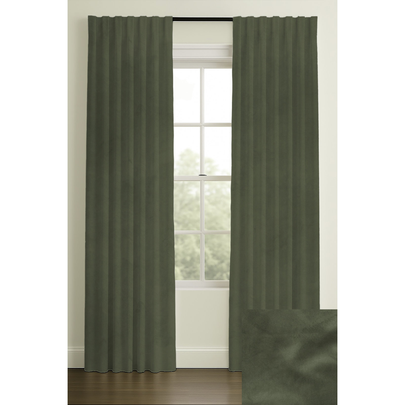120" Rod Pocket/Back Tab Room Darkening Morton Basil, Double, 50" W x 120" L, Rod Pocket