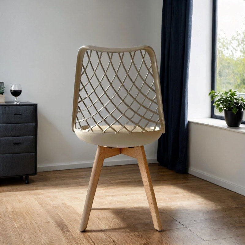46cm H Upholstered Side Chair in Brown, 1