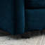Chenille bleue 2 + 3 places, meubles de salon à assise profonde, canapé en tissu et base, bois massif