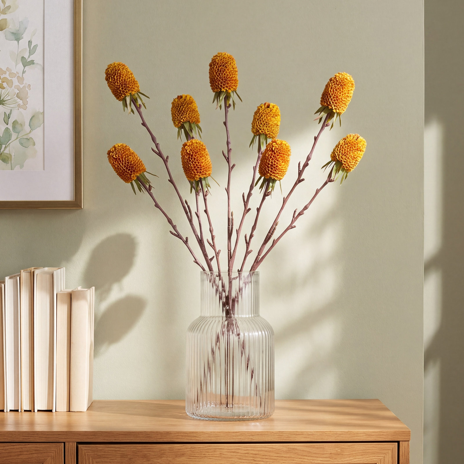 29" Autumn Thistle X3, Coral