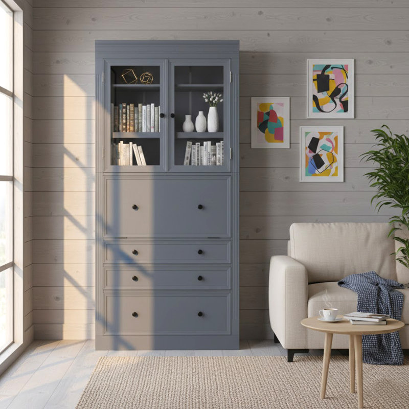 36" Freestanding Garage Storage Cabinet with Work Surface & Power, Steel Utility Organizer, Graphite