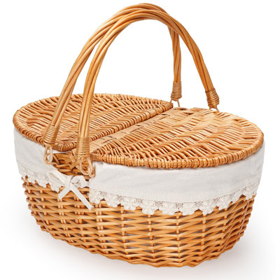 Panier de pique-nique en osier avec doublure amovible
