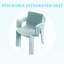4 pièces Fauteuil empilable en PP pour une utilisation intérieure / extérieure - Dossier à lattes ergonomique avec table pliante multifonctionnelle intérieure / extérieure moderne - Plateau de table en PP avec pieds en métal-760872613