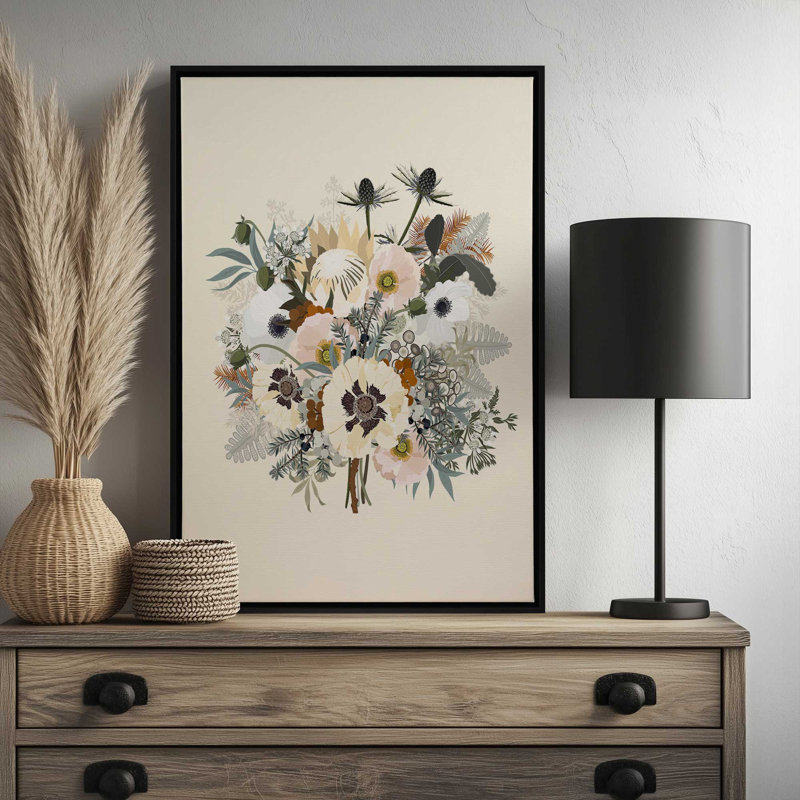 «Elsa Creme» par Garima Dhawan, impression sur toile, Cadre flottant, H 16 po x l 12 po, Doré
