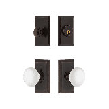 Nostalgic Warehouse Studio Entry Set with White Porcelain Knob