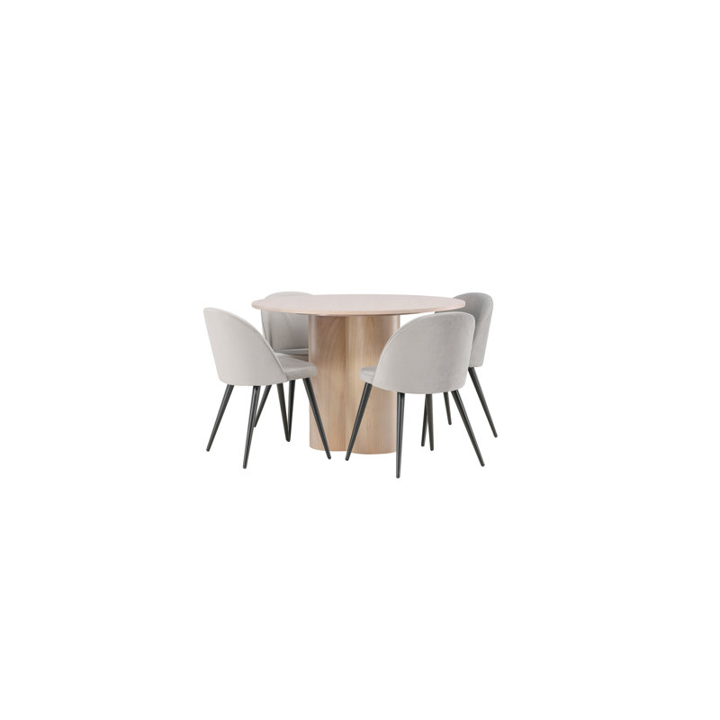 Britton 4 - Person Dining Set, White, Grey, Grey