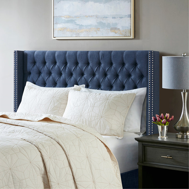 Upholstery Headboard Navy Queen, Queen, Navy