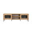 Meuble télé de style industriel, finition chêne, 70,9 po x 21,7 po x 15,7 po | Panneau de particules 100% enduit, pieds en métal et housse | Parfait pour les salons modernes, design durable et élégant pour les espaces de divertissement