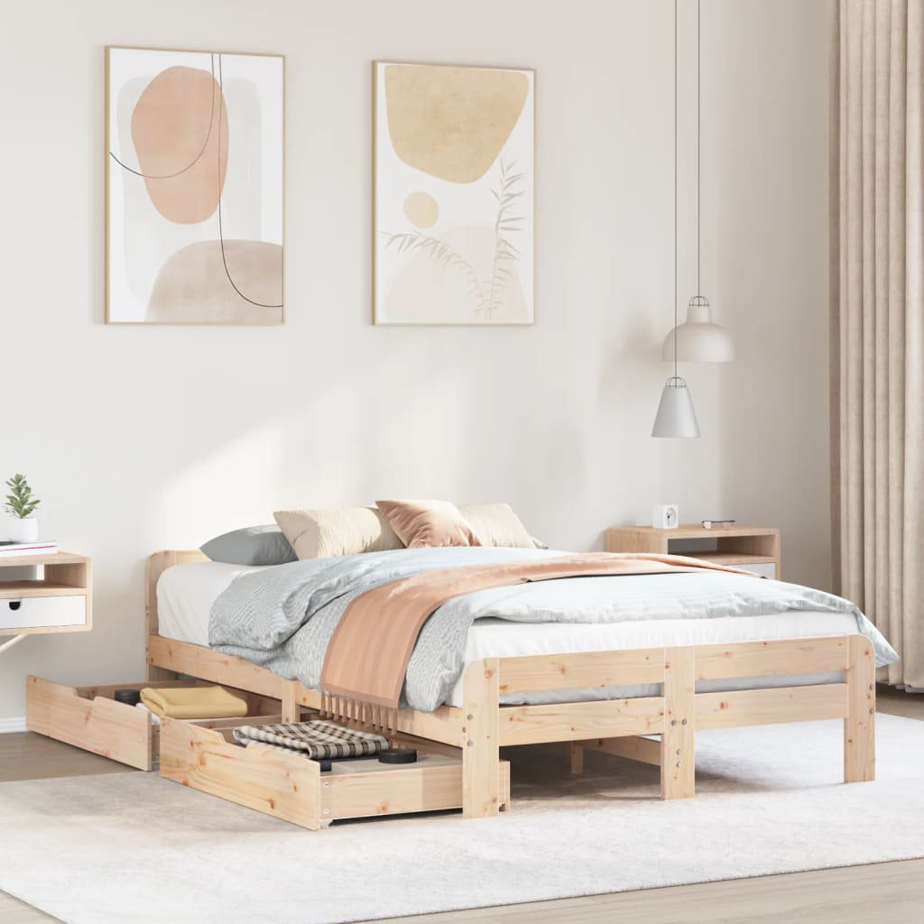 Solid Wood Storage Bed