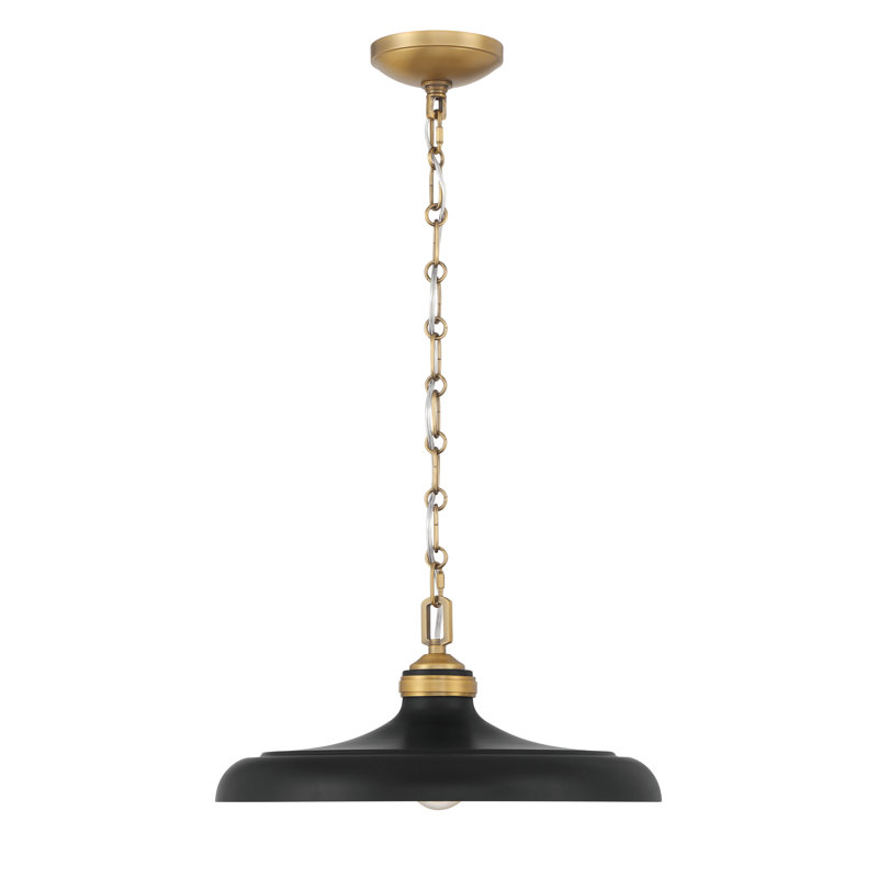 1 LIGHT PENDANT, Legacy Brass/Dark Matte Black